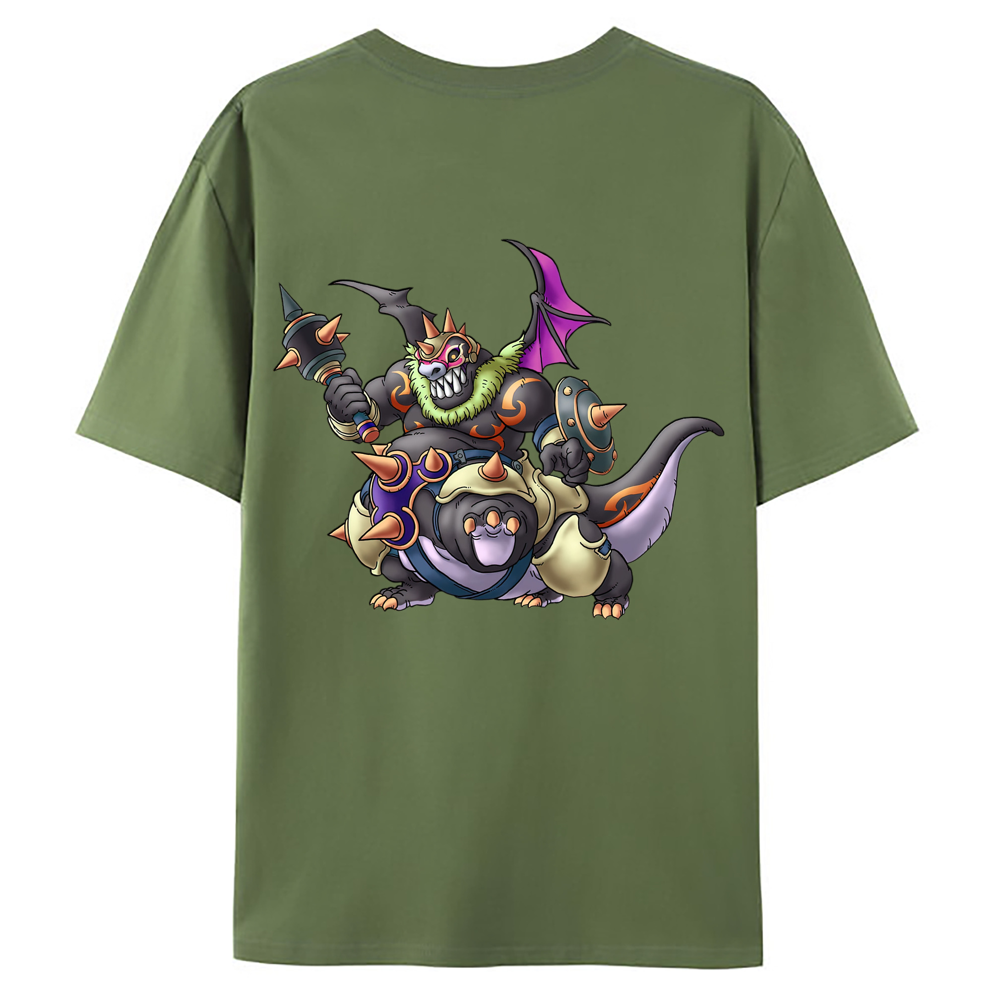 （画像用） ドラゴンクエスト Doragon Kuesuto Dragon Quest 綿100％ メンズ半袖Tシャツ（バックプリント） 通気性
